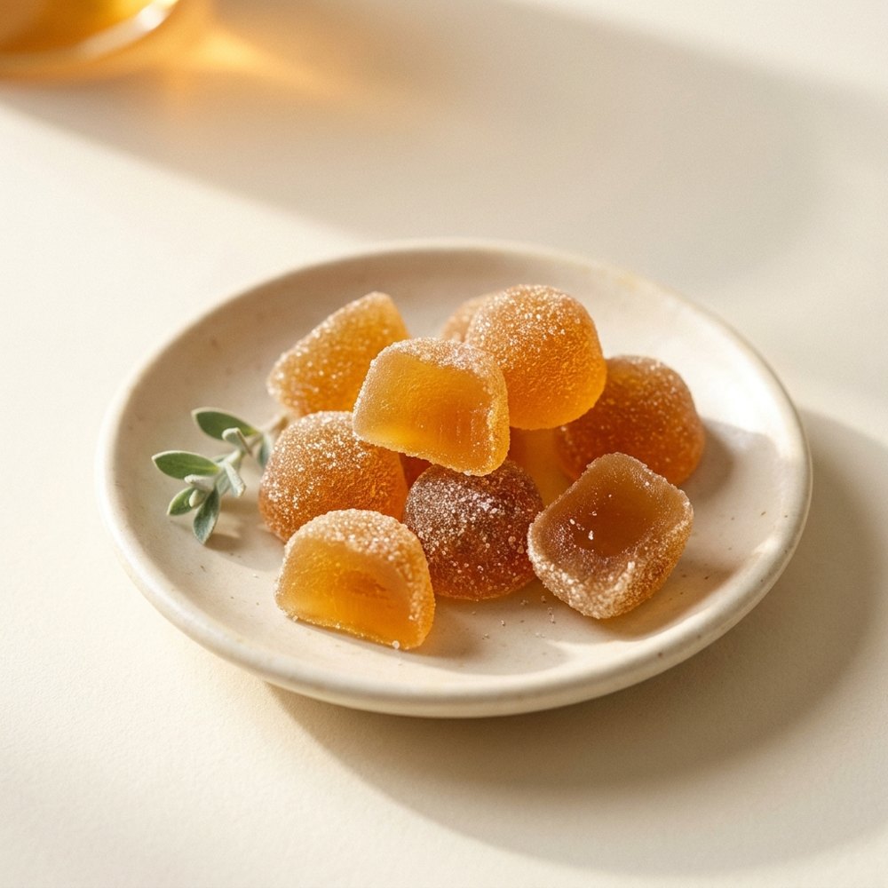 Peach nectar collagen gummies close up